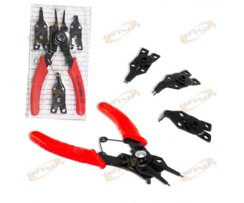 4 IN 1 Snap Ring Pliers Combination Interchangeable Retaining Circlip Clip Tool